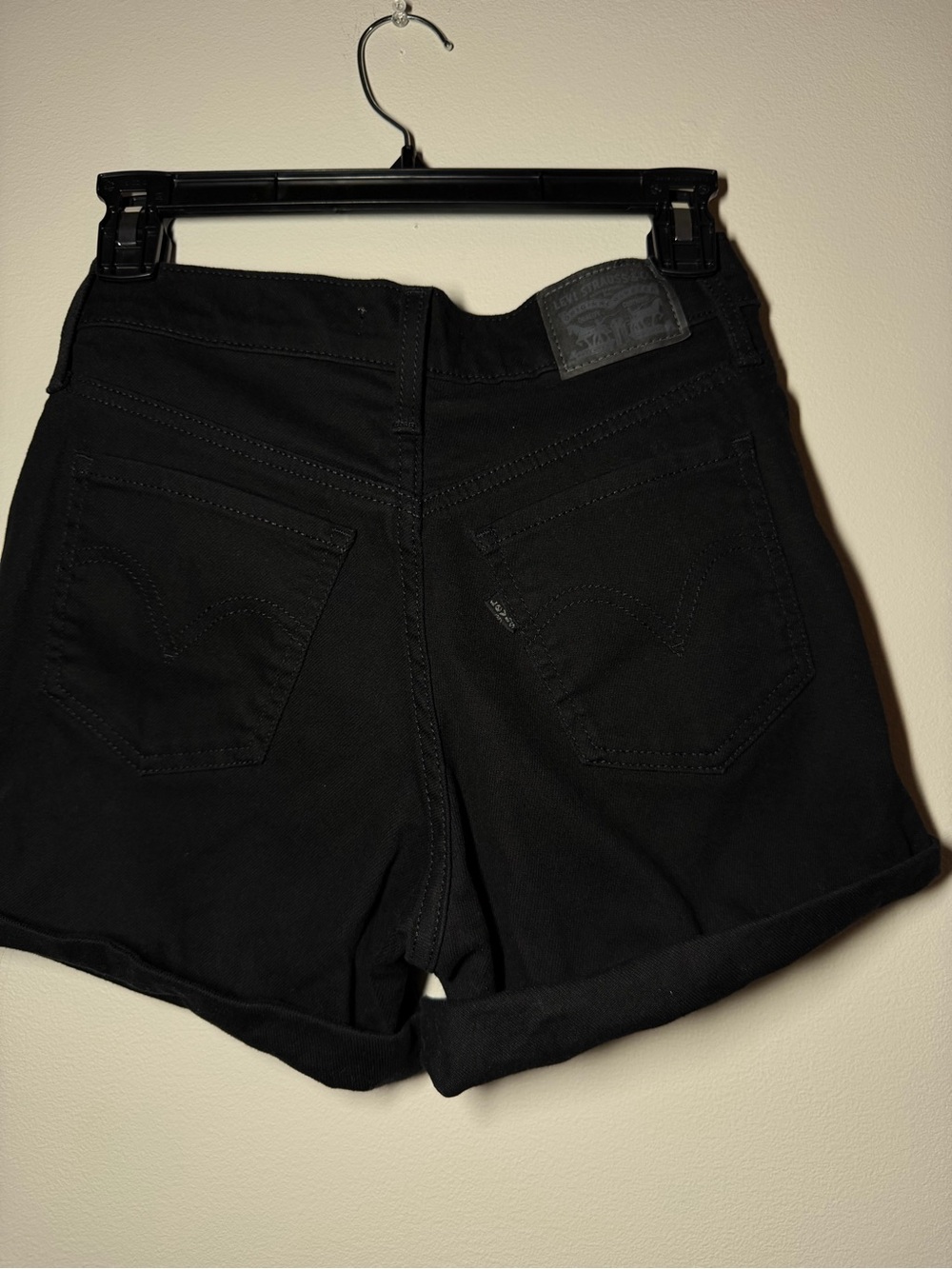 Levi's Mid Length Black Denim Shorts